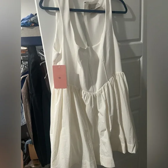 white maci dress Francoise White Cowl Neck Backless Maxi Dress With Lace Insert – Club L  London